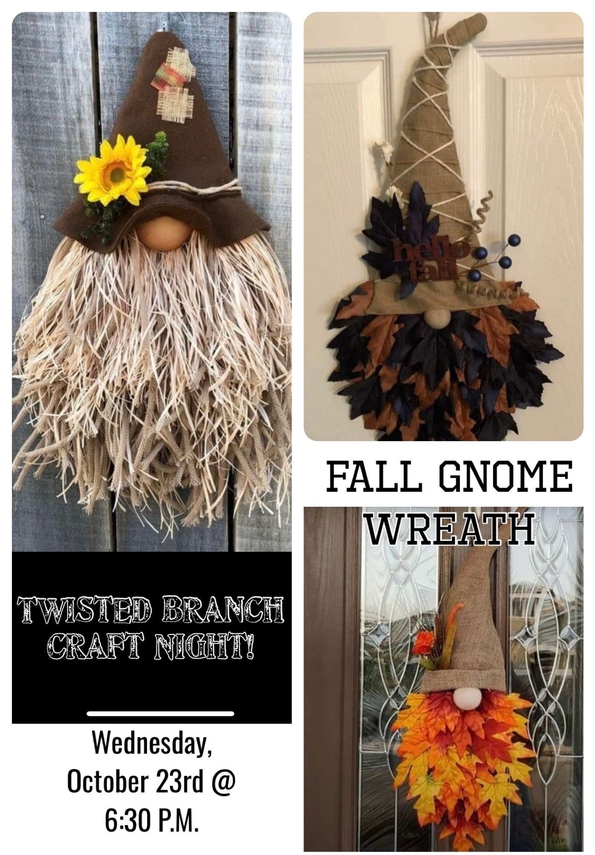 Fall Gnome Wreath Craft Night 