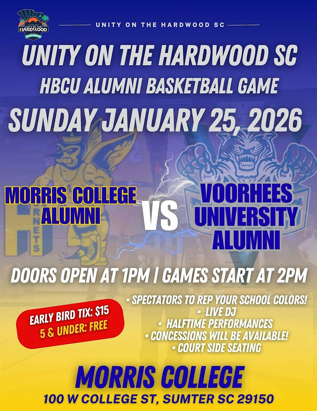 Unity on the Hardwood SC: Tigers vs Hornets HBCU Alumni Basketball Game
