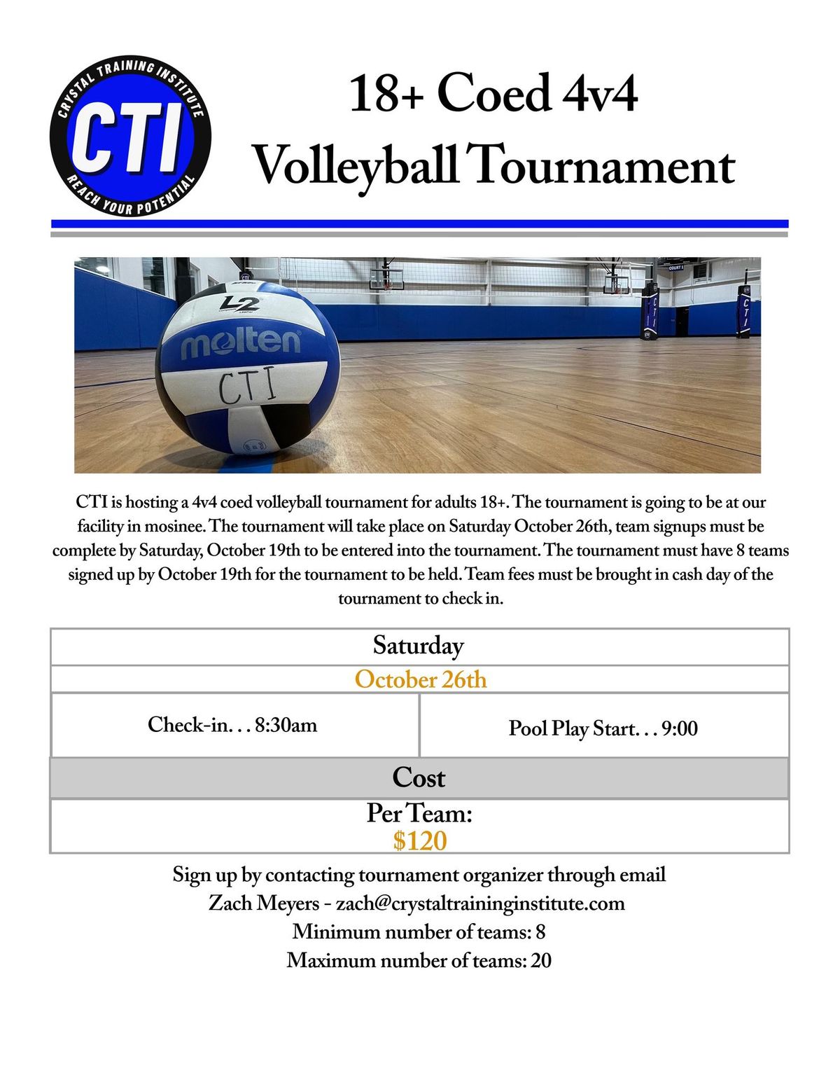 CTI Coed 4v4 Volleyball Tournament