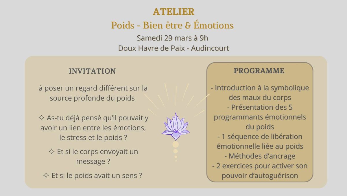 Atelier Poids Bien Etre & Emotions - Doux Havre de Paix (Audincourt)