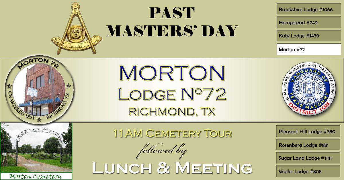 PAST MASTERS' DAY @ Morton Lodge #72 (03\/08\/2025)