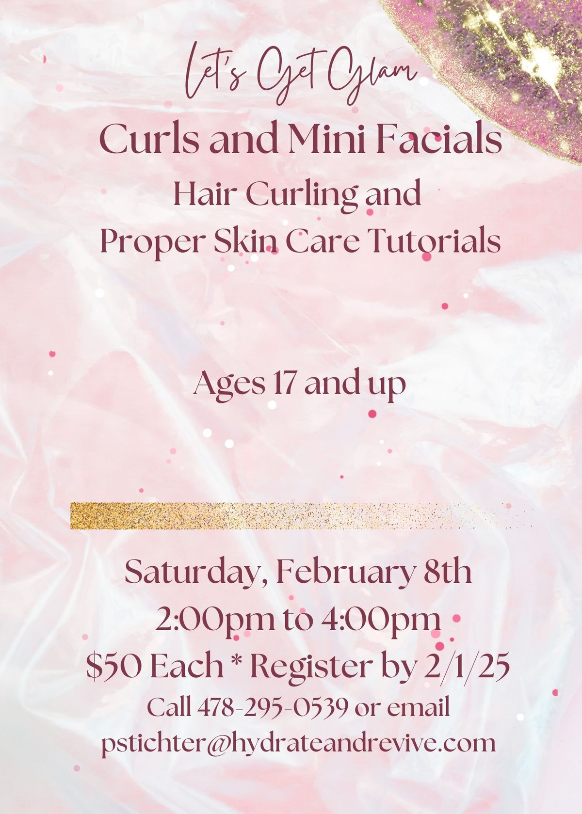 Let's Get Glam - Curls and Mini Facials