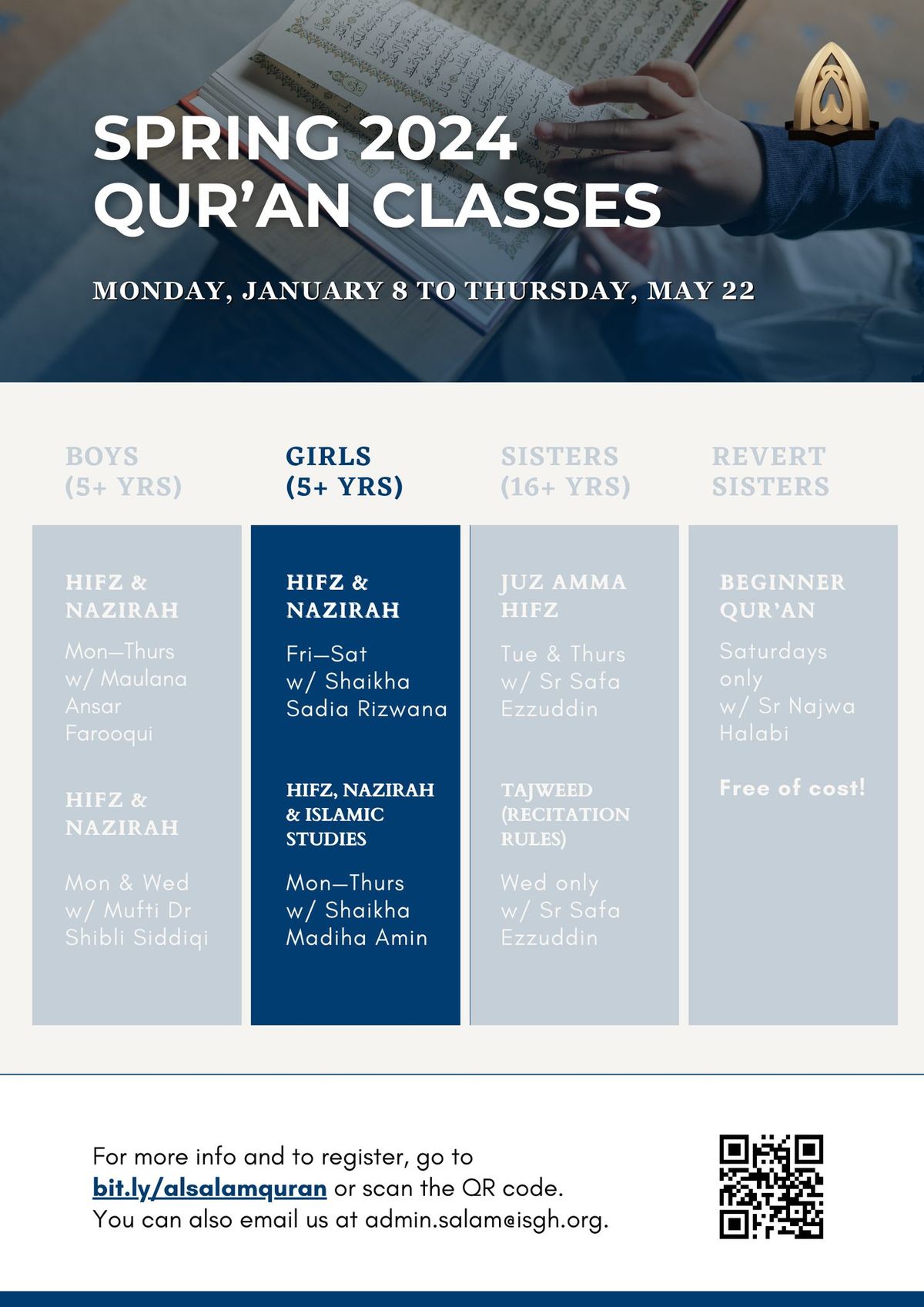 Spring '24 Girls' Qur'an Classes