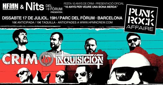 CRIM + La Inquisici\u00f3n 17\/07\/2021 Nits del F\u00f2rum, Barcelona