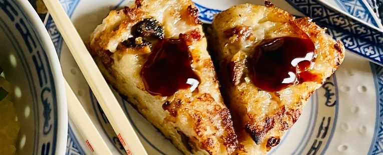 Chinese Spring Rolls and Radish (Turnip) Cake