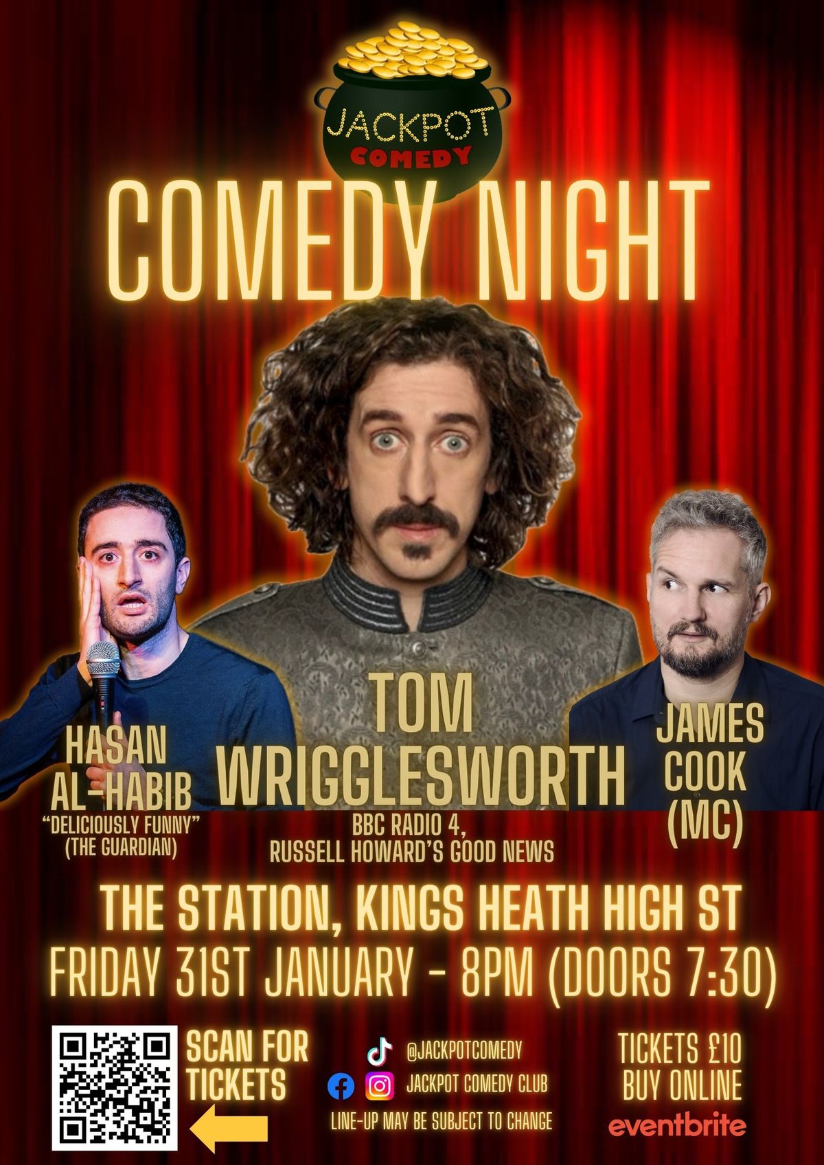 Jackpot Comedy at The Station feat. Tom Wrigglesworth + support