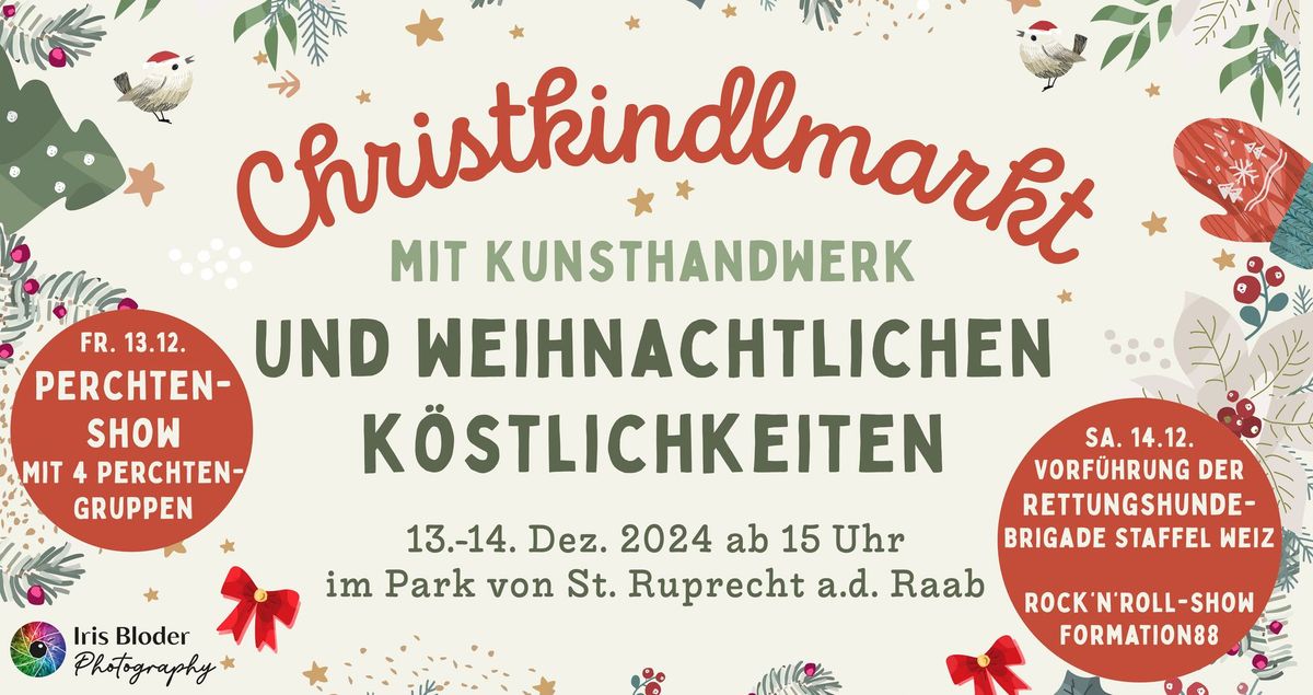 CHRISTKINDLMARKT mit Kunsthandwerk und weihnachtlichen K\u00f6stlichkeiten