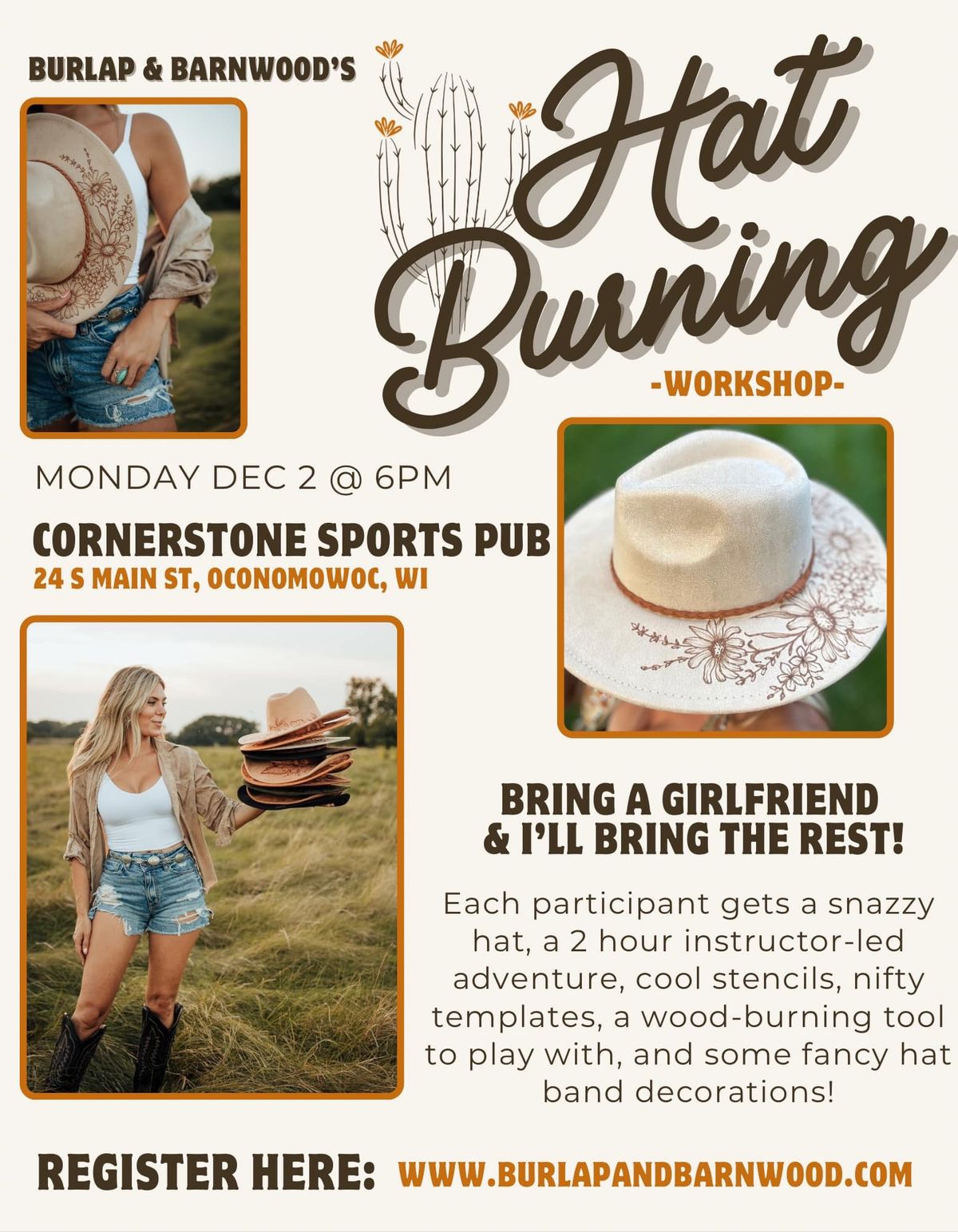 Burlap & Barnwood\u2019s Hat Burning Workshop