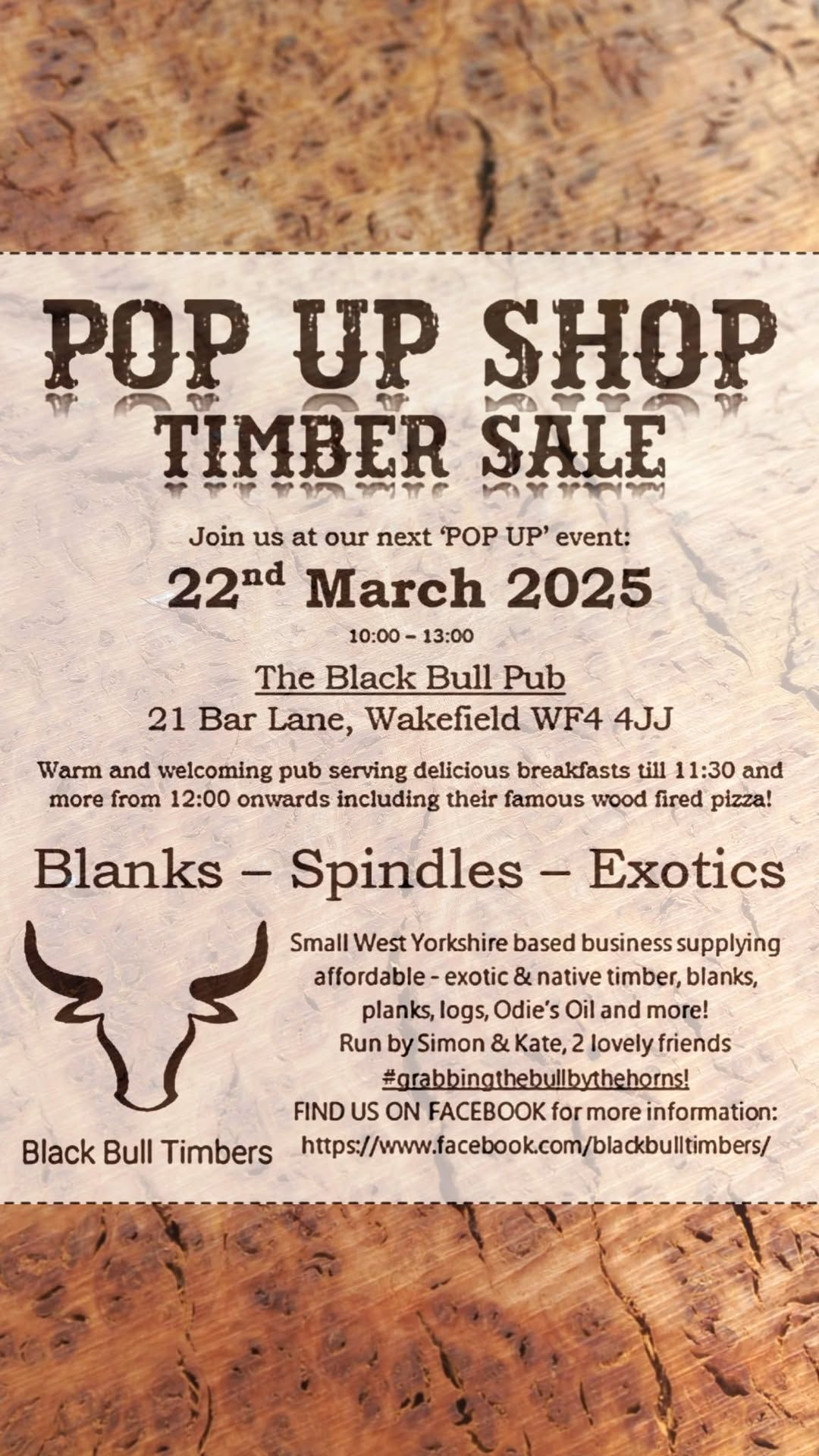 TIMBER SALE Pop Up Shop