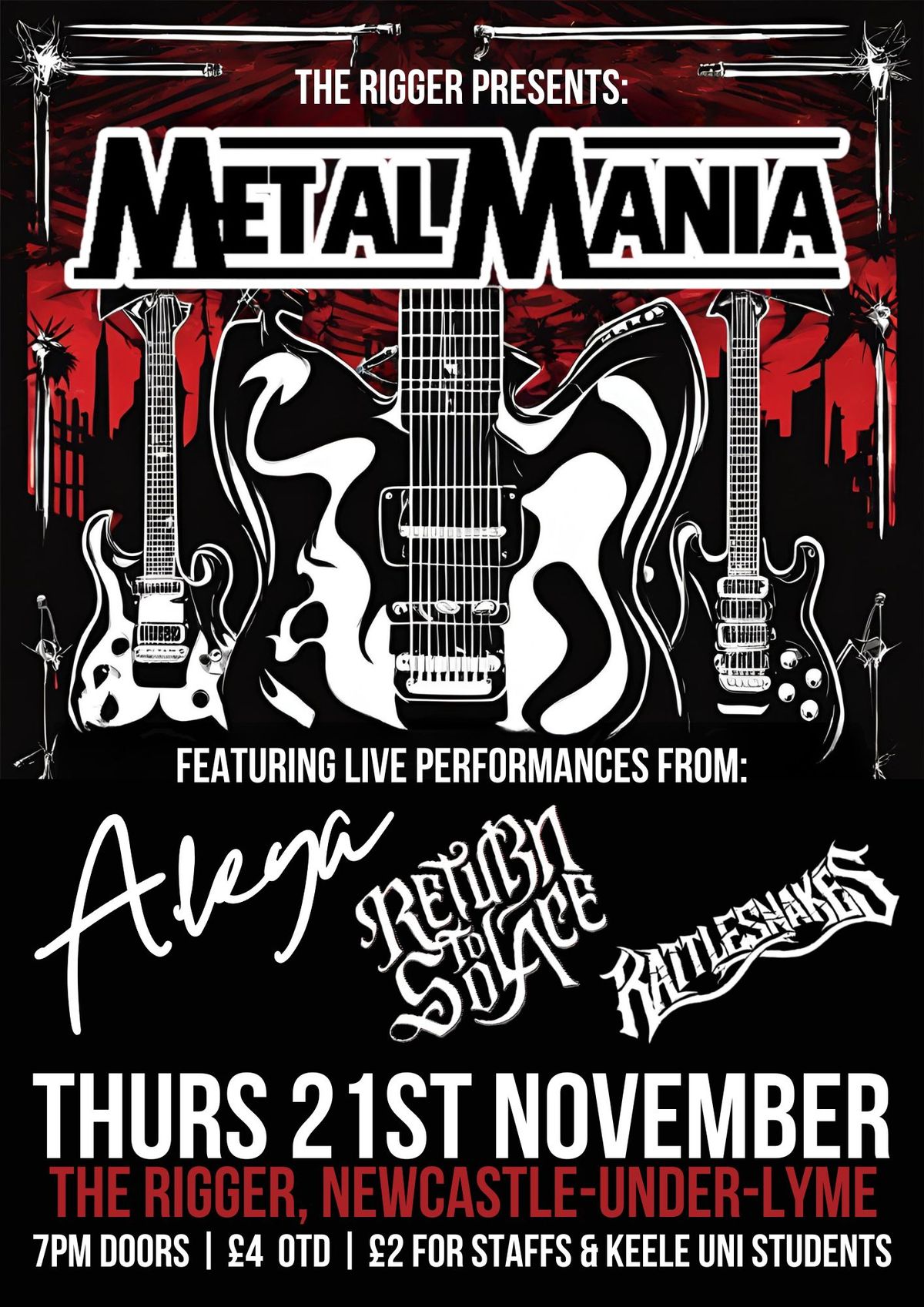 Metal Mania ft Aleya, Return to Solace & Rattlesnakes LIVE at The Rigger