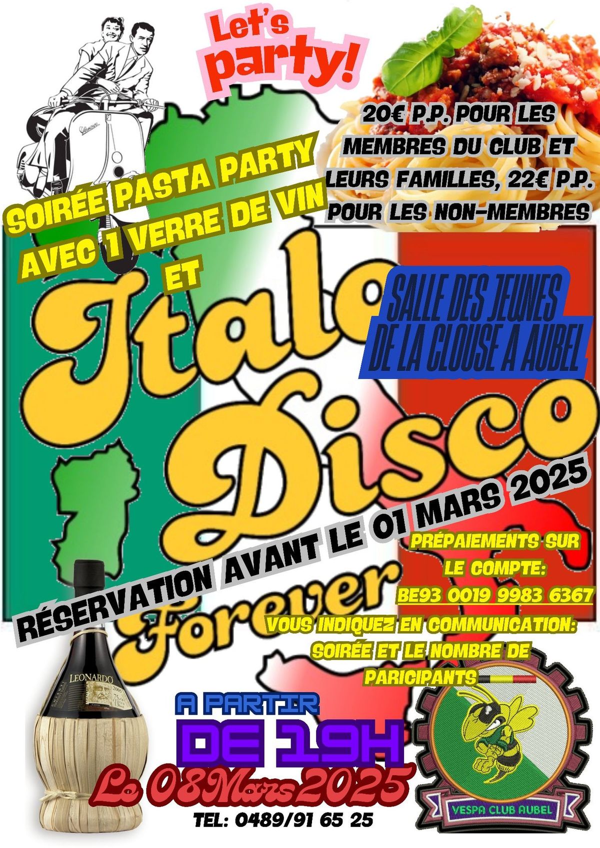 Soir\u00e9e Pasta Party Et Italo Disco 80'