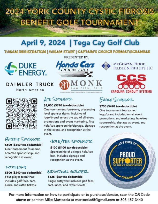 York County Cystic Fibrosis Benefit Golf Tournament-Tega Cay Golf Club