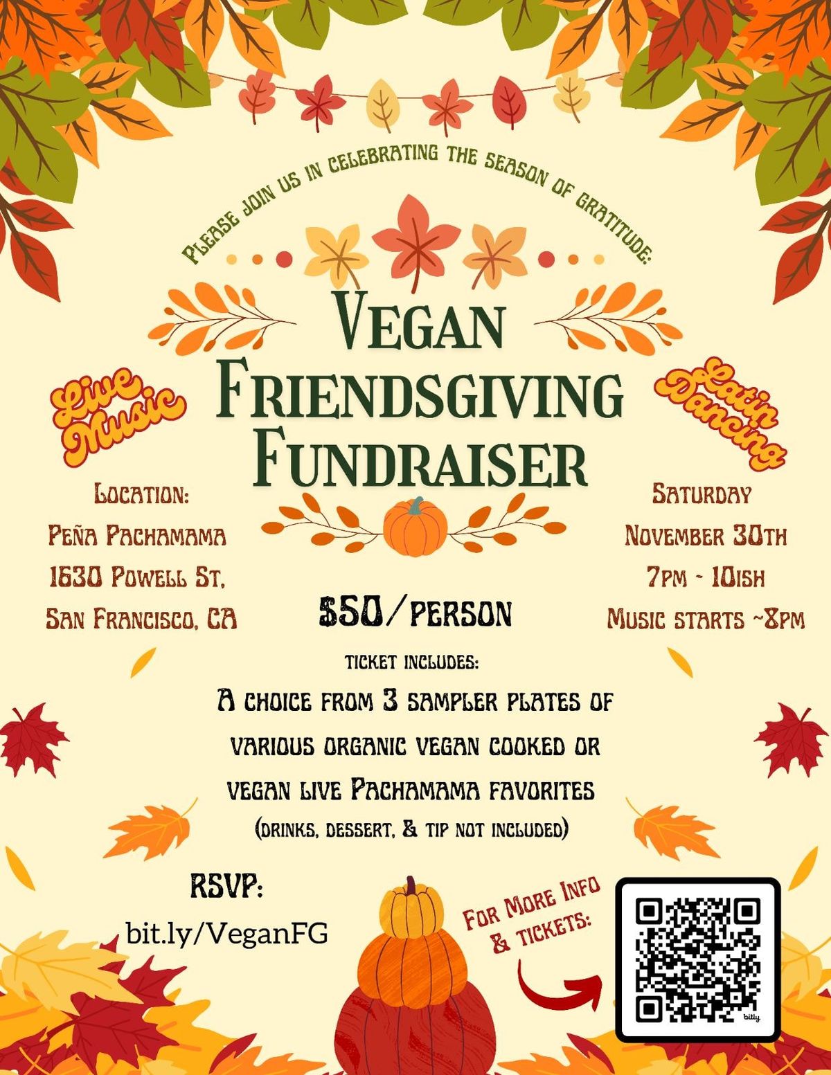 Vegan Friendsgiving Fundraiser for Pena Pachamama