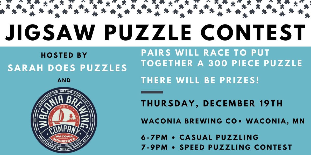 Pairs Jigsaw Puzzle Contest at Waconia Brewing with Sarah Does Puzzles