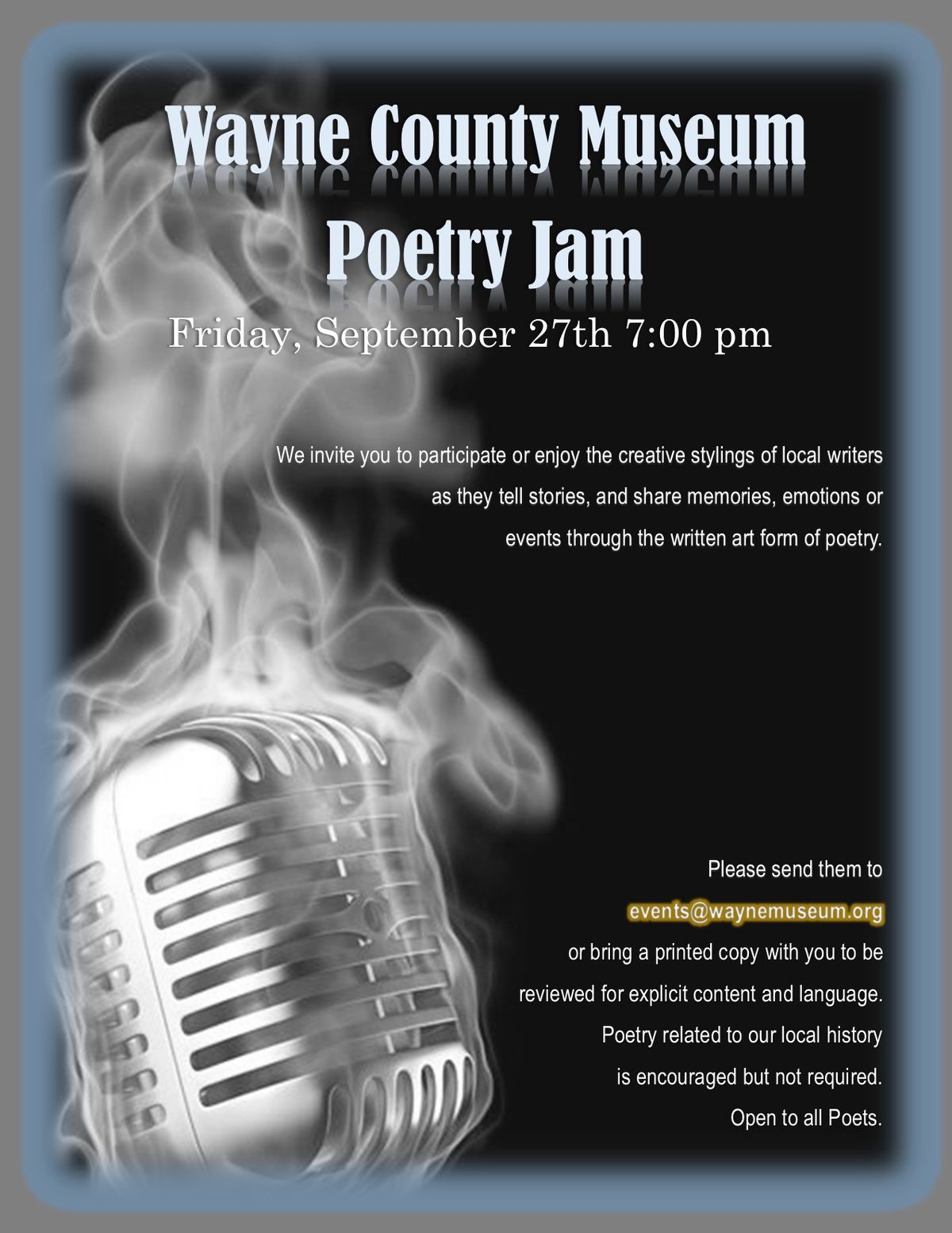 Poetry Jam at the Wayne County Museum