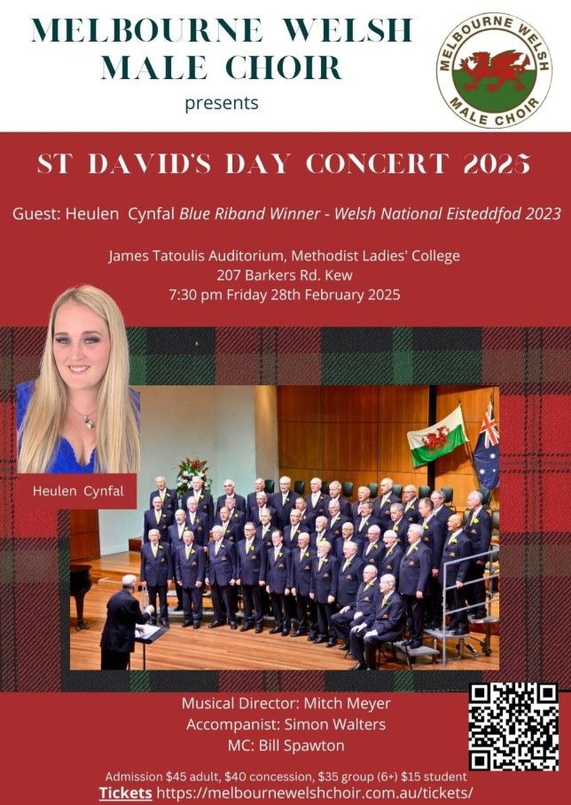 Celebrate St David\u2019s Day 2025 with the Melbourne Welsh Male Choir