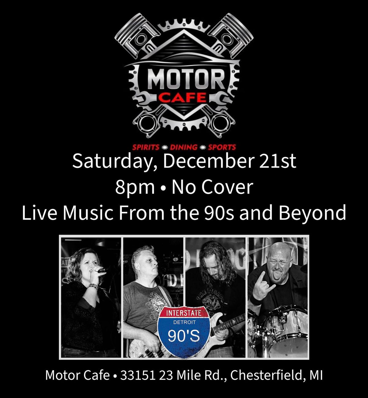 Interstate 90\u2019s - Detroit\u2019s Debut at Motor Cafe, Saturday December 21st!