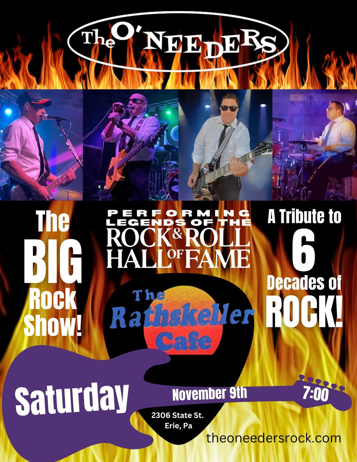 The O'Needers At The Rathskeller \u2013 11\/09\/24 - 7:00 \u2013 10:00 PM - Classic Rock From Six Decades!