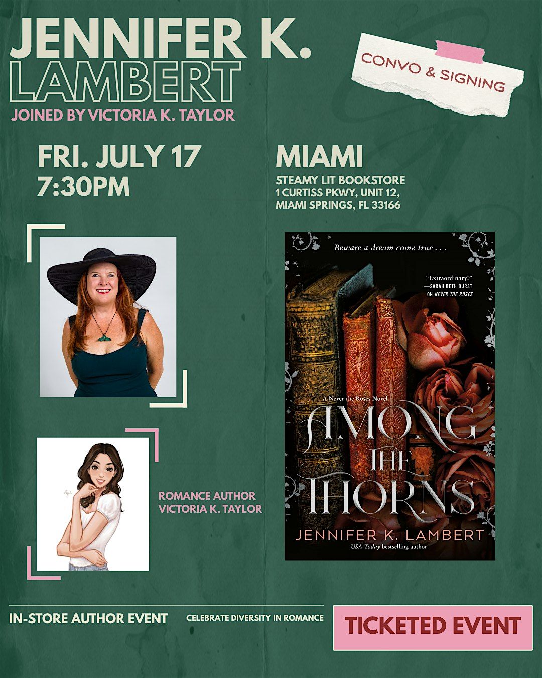 Celebrate the release of Among the Thorns by Jennifer K. Lambert at Steamy