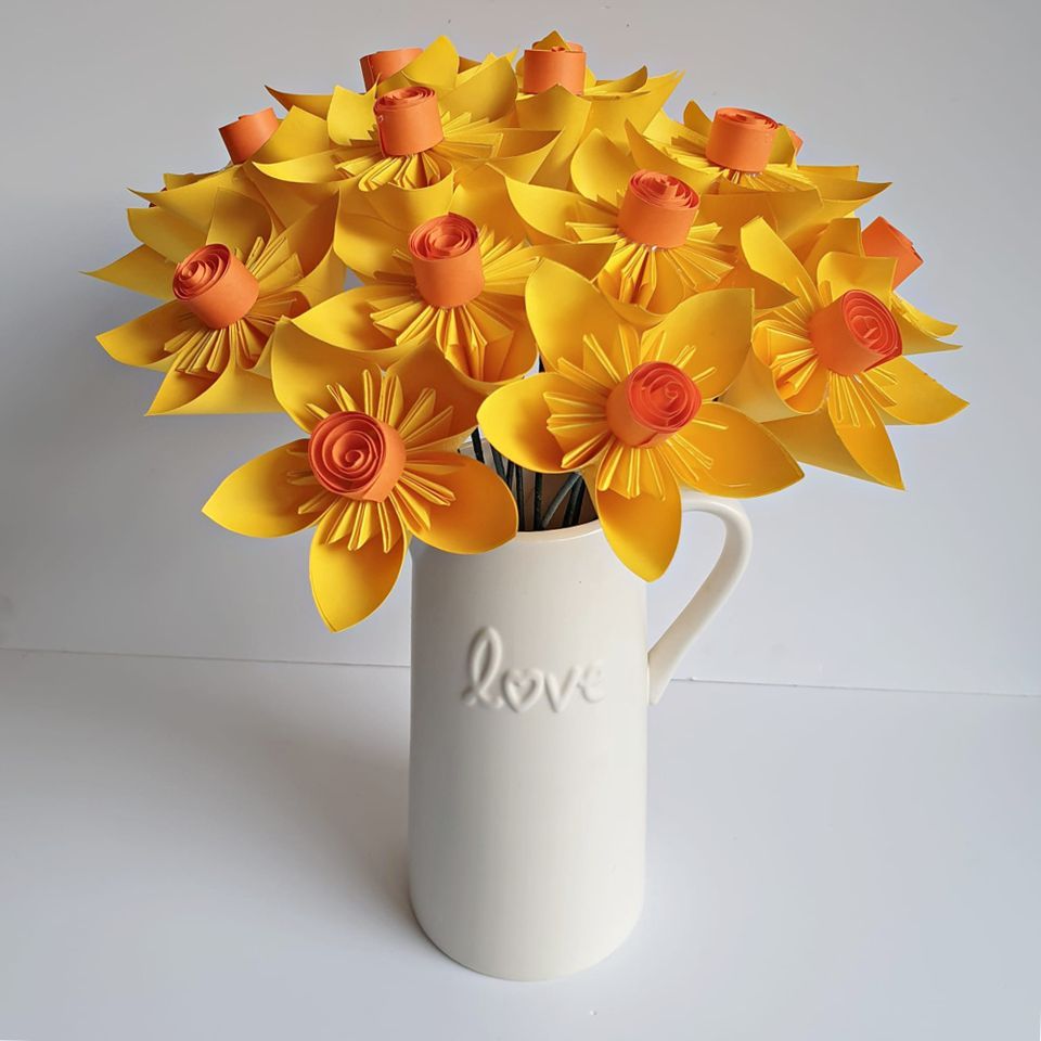 Make a sunny Easter Display of paper\/card daffodils with Julie Carman on Wednesday 12th March, 2025 