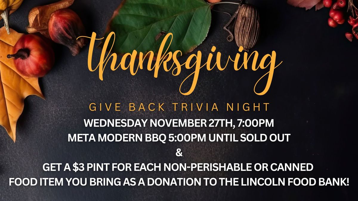 Give Back Thanksgiving Trivia! 