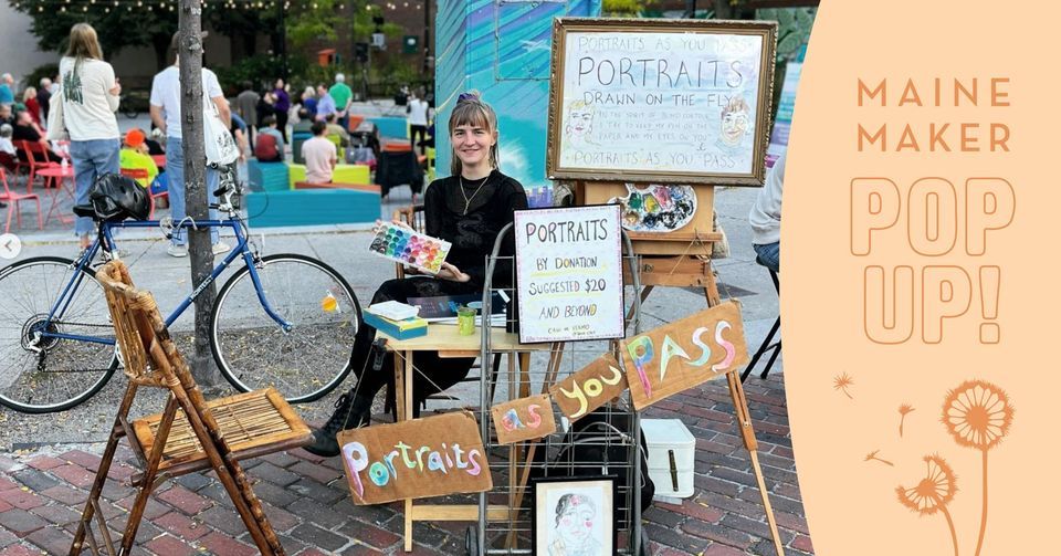 Pop-up with Portraits As You Pass & Pink Waffle Food Truck