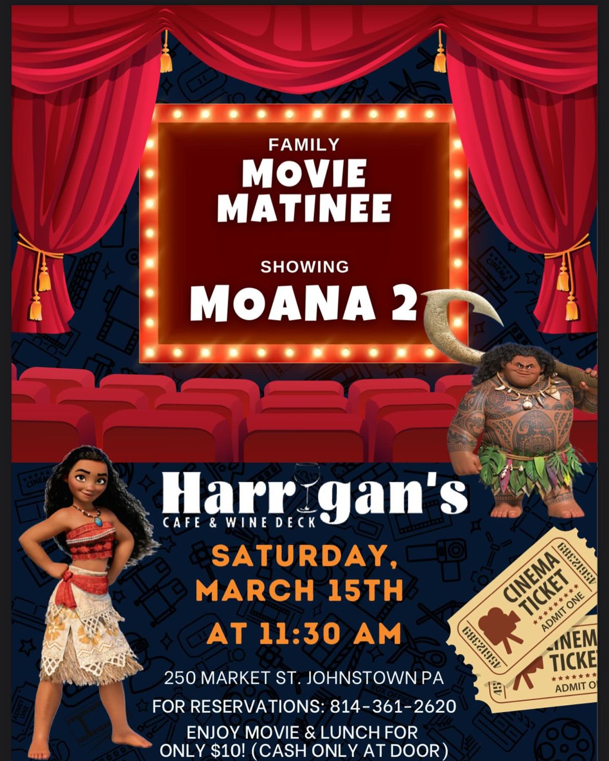 Movie Matinee - Moana 2 @ Harrigan\u2019s Caf\u00e9