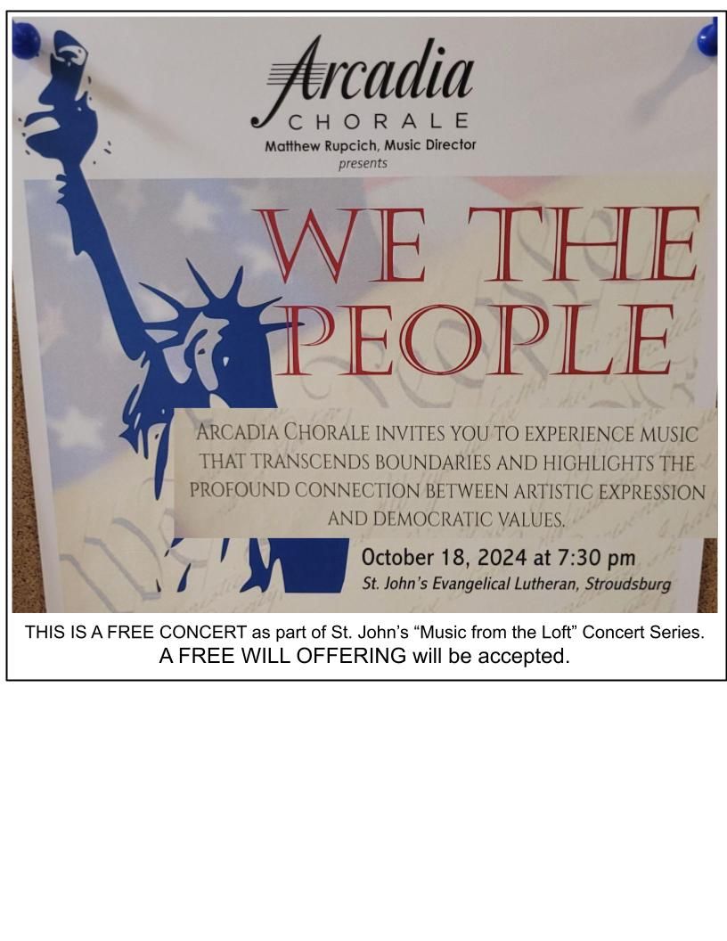 Music from the Loft Concert Series presents "WE THE PEOPLE" Chorale concert