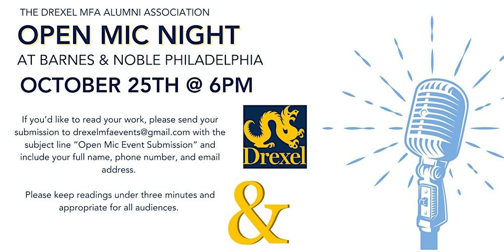 Open Mic Night with the Drexel MFA Alumni Association at B&N Philadelphia