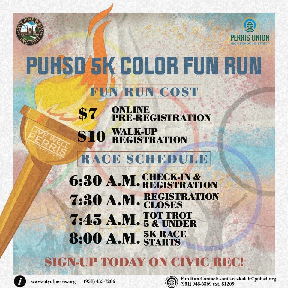 5K Color Fun Run at the 2022 Health Fair, City of Perris Government