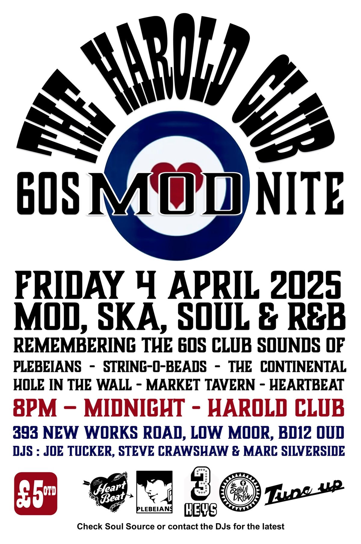 \u2b50\ufe0f HAROLD CLUB  - 60s MOD NITE \u2b50\ufe0f 8PM - LATE