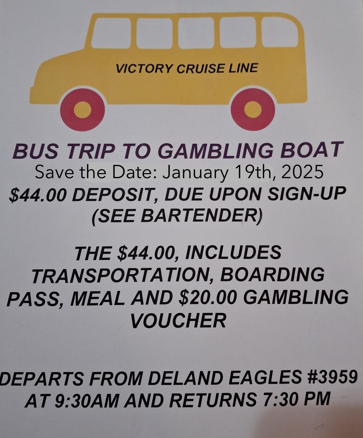 Victory Casino Cruise - Bus Trip