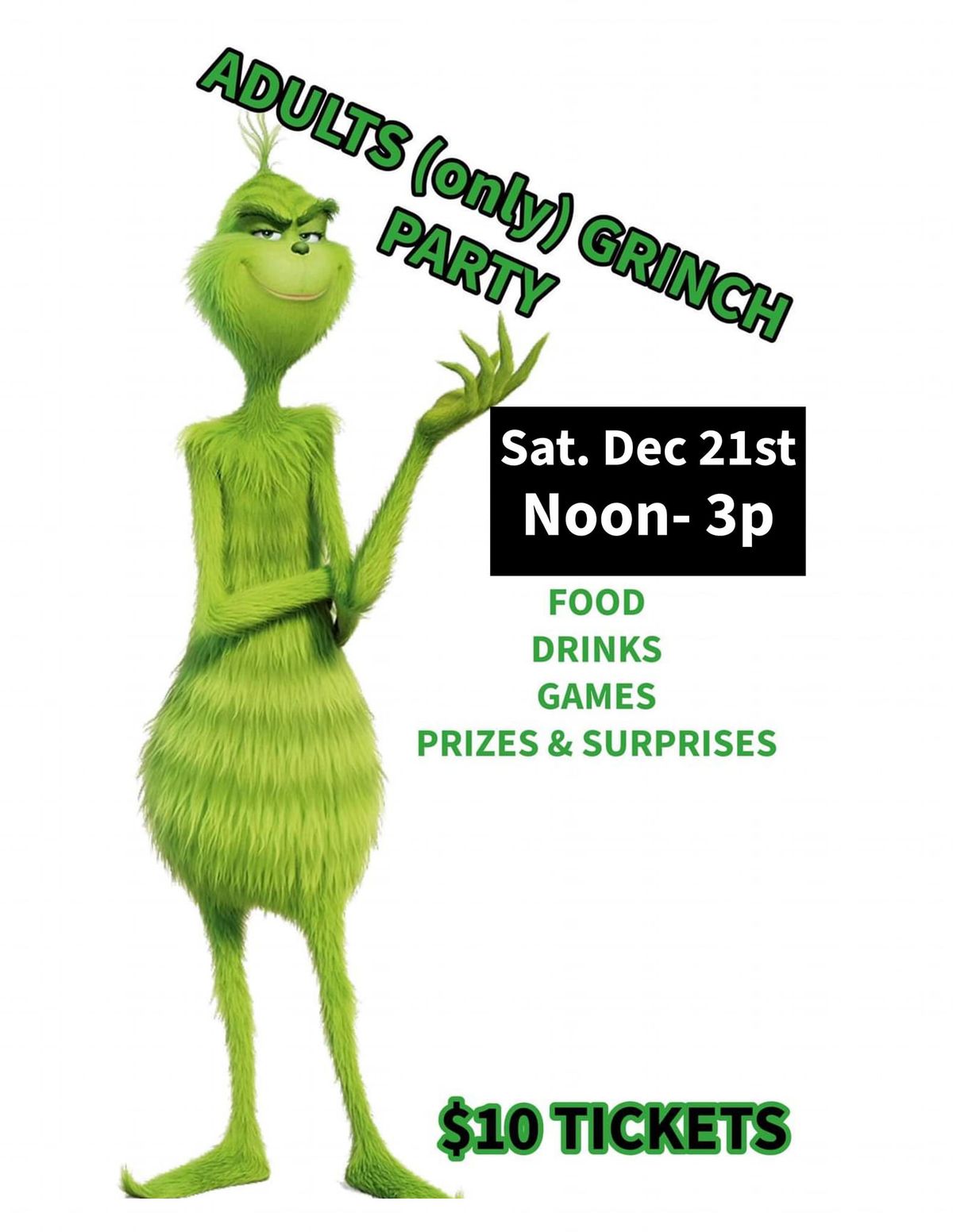 ADULT'S (ONLY) GRINCH PARTY