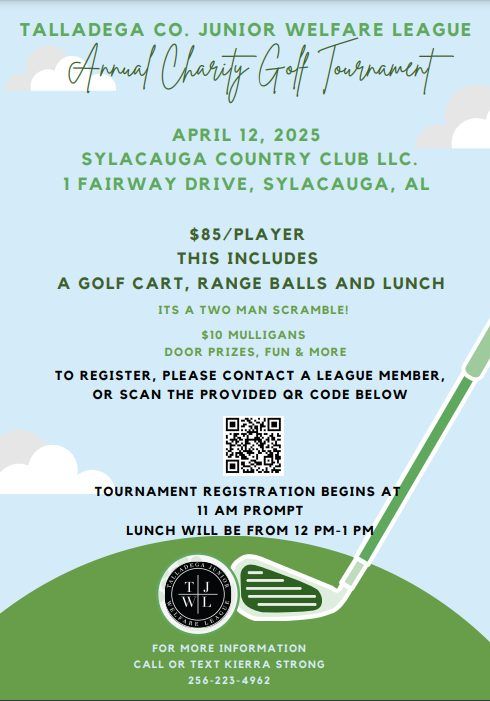 Talladega Co. Junior Welfare League Annual Charity Golf Tournament