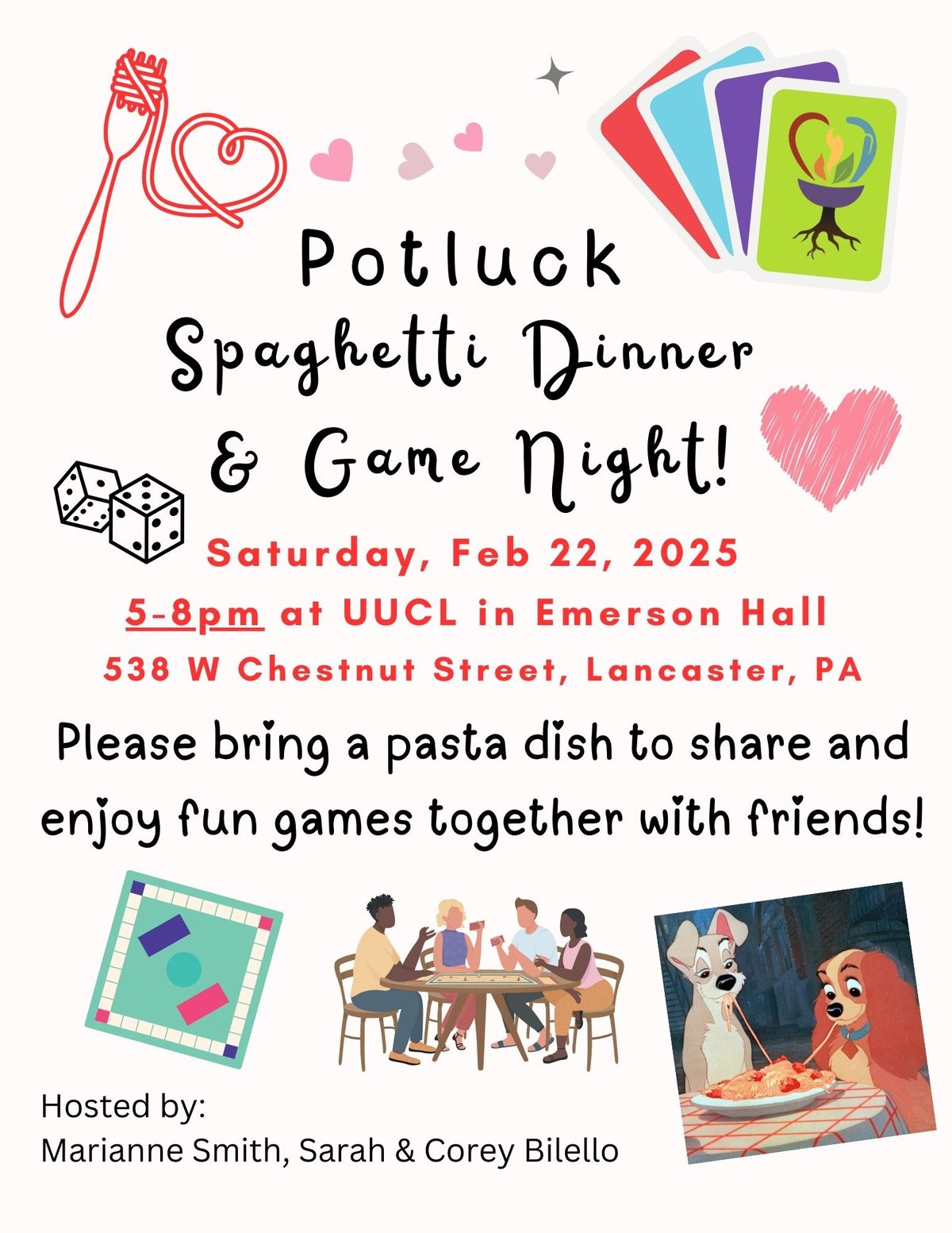 Potluck Spaghetti Dinner & Game Night