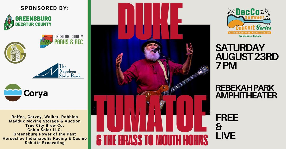 Duke Tumatoe & the Brass to Mouth Horns, LIVE & FREE at Rebekah Park