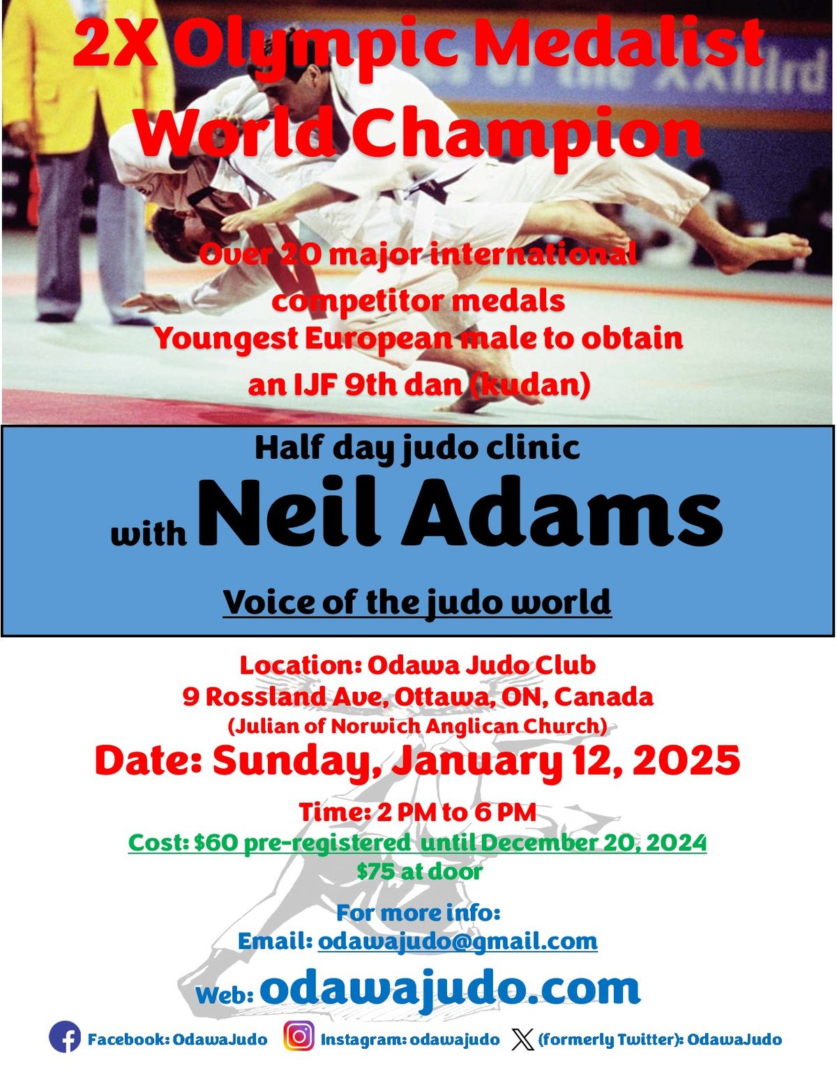 2X Olympic medalist & World Champ: Neil Adams judo clinic 