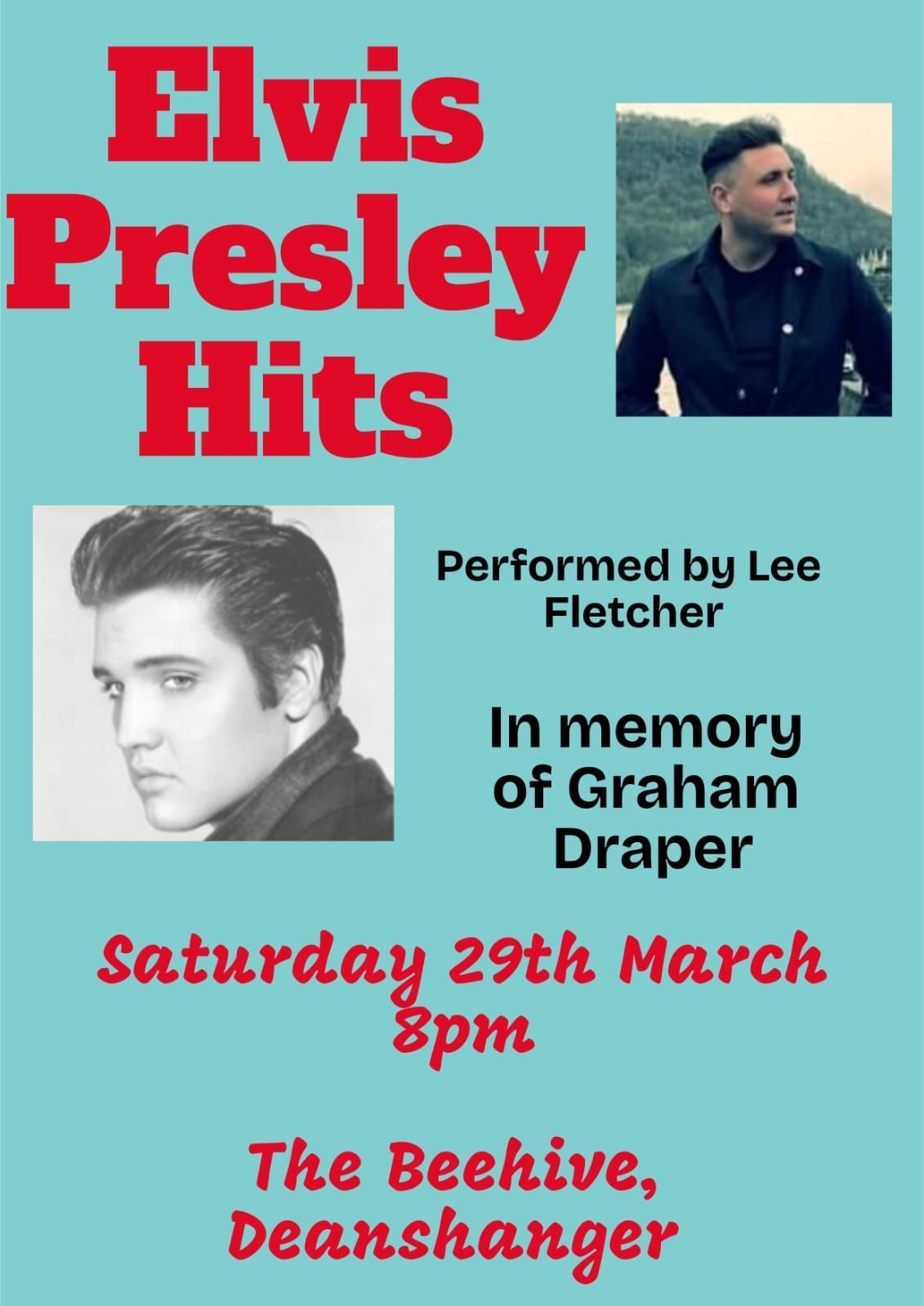 Elvis Presley Hits sang by Lee Fletcher. In memory of Graham Draper