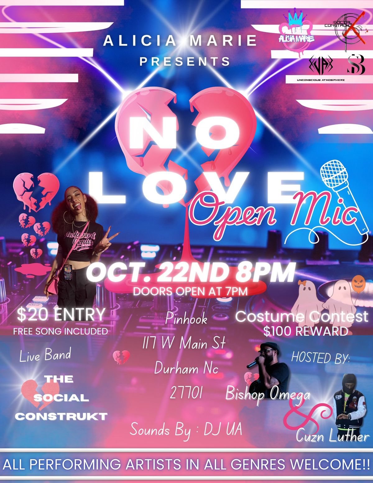 No Love Open Mic and Costume Party