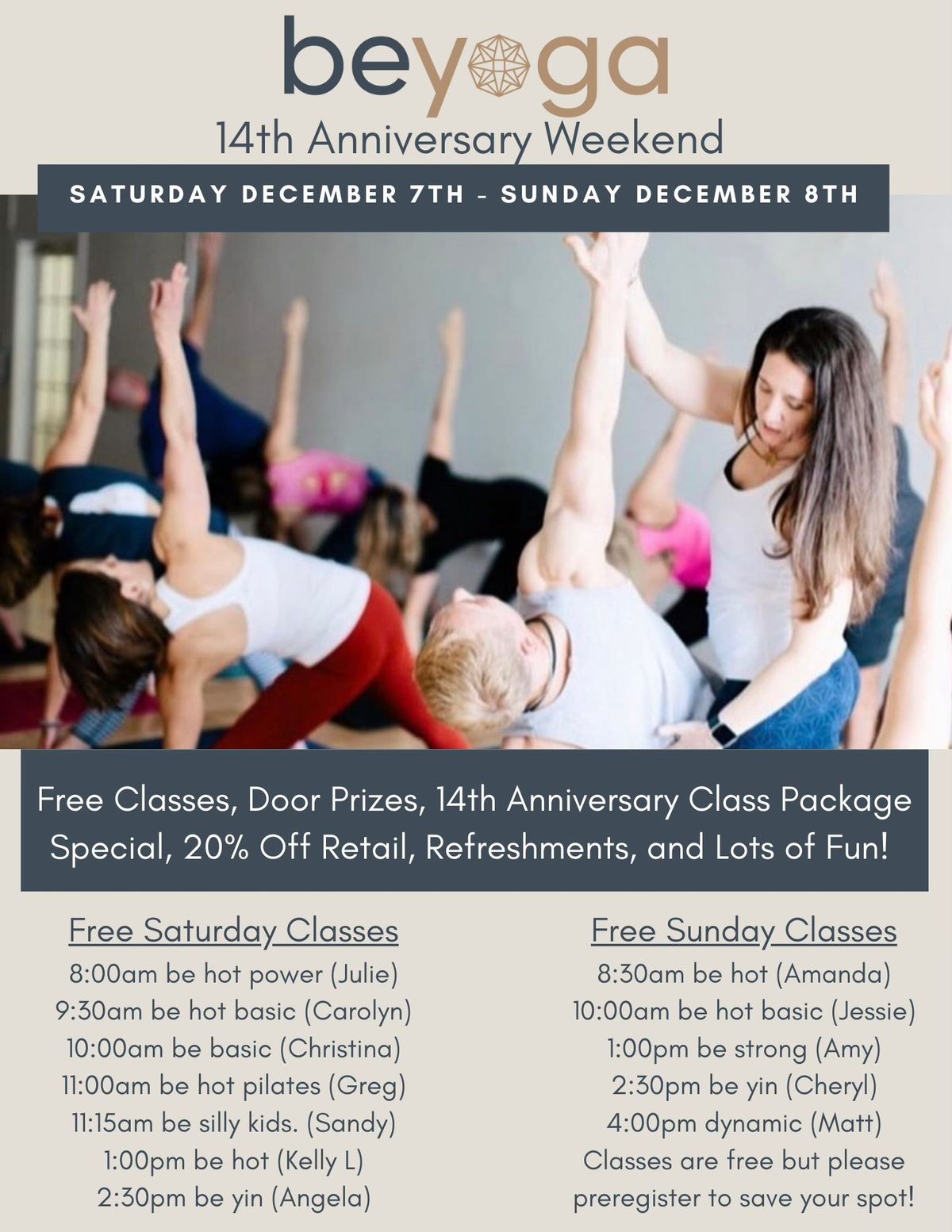 Be Yoga 14th Anniversary Weekend Open House