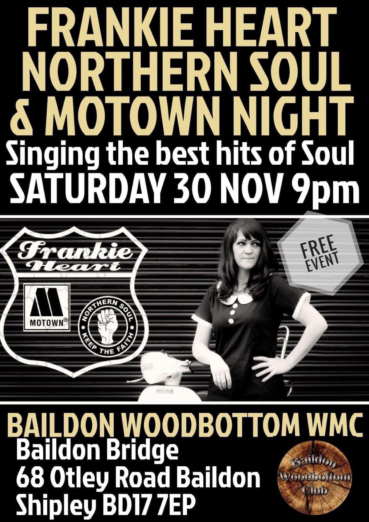 Frankie Heart at Woodbottom Club Baildon 