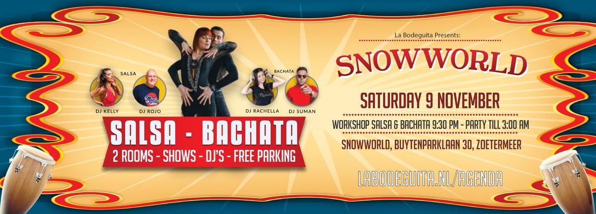 La Bodeguita presents: Salsa & Bachata Night at SnowWorld! ??  Join us on Saturday, November 9th 