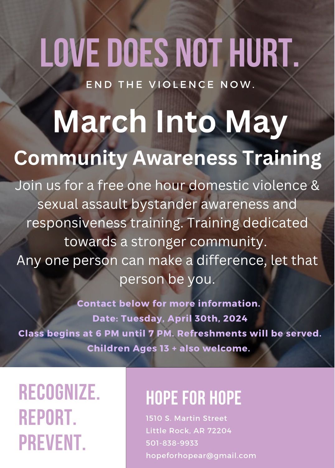 March Into May Community Awareness Training 