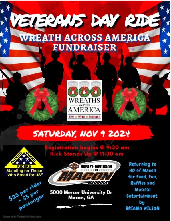 Wreaths Across America Fundraiser Event and Veterans Day Ride