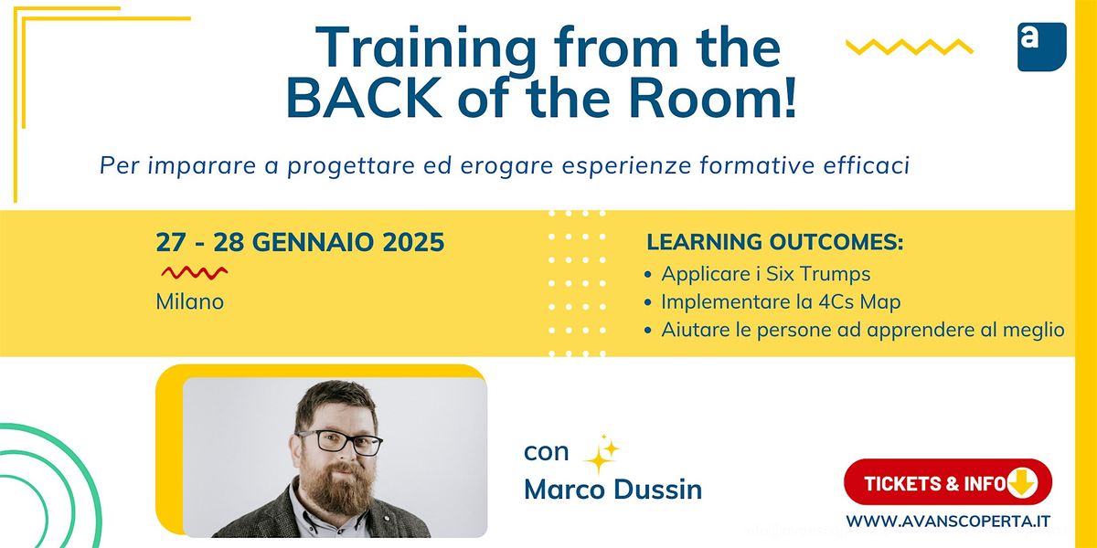 Training from the BACK of the Room! Workshop - gennaio 2026