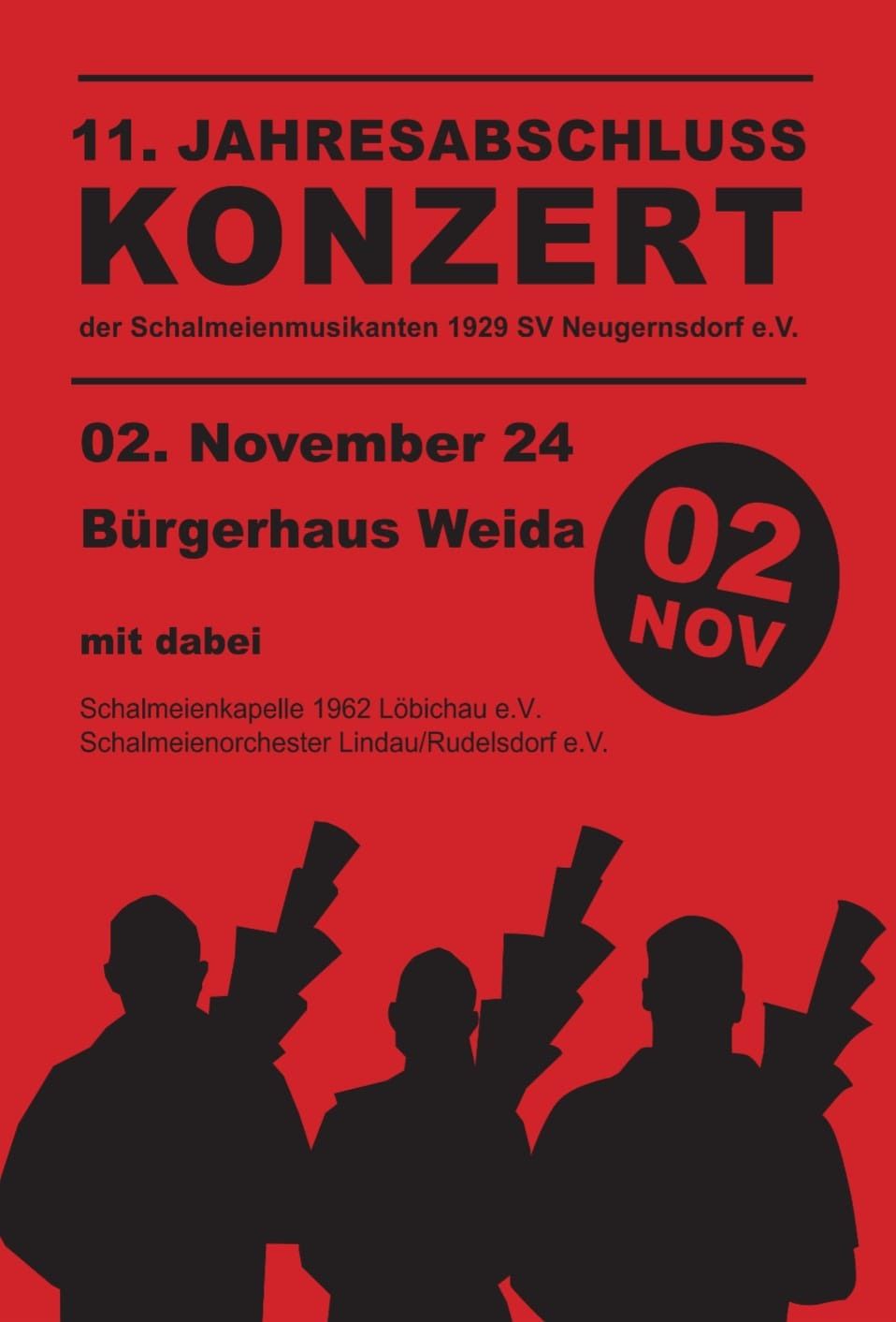 11. Jahresabschlusskonzert der Schalmeienmusikanten Neugernsdorf