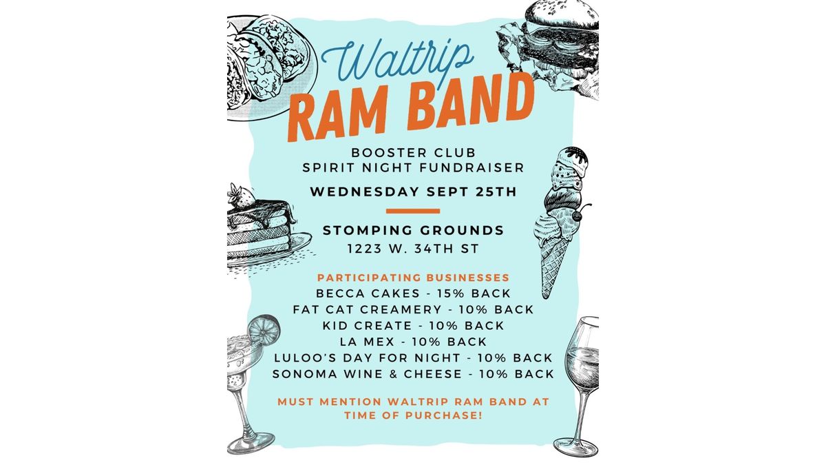 Waltrip Ram Band Booster Spirit Night at Stomping Grounds