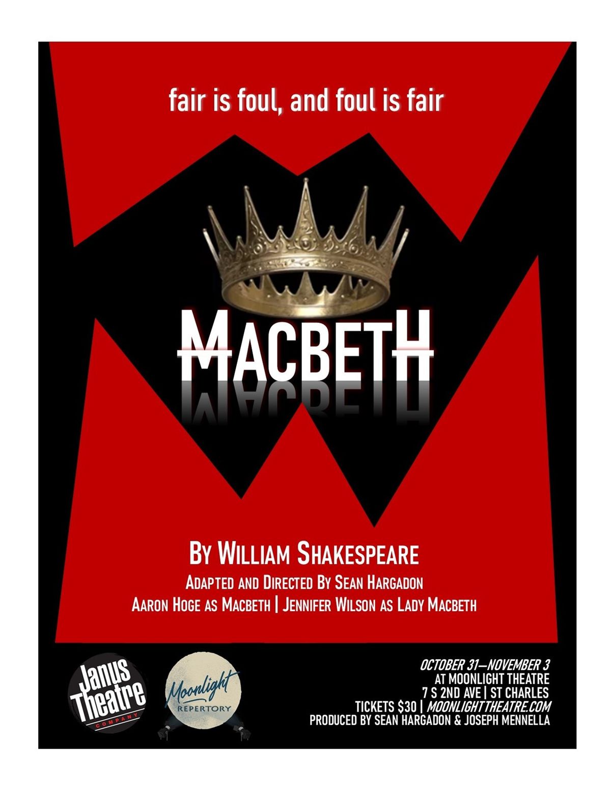 Macbeth by William Shakespeare - Presented by Janus Theatre and Moonlight Repertory