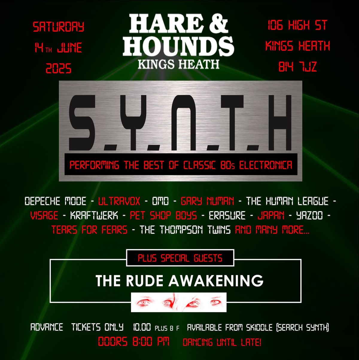 SYNTH plus special guests The Rude Awakening.