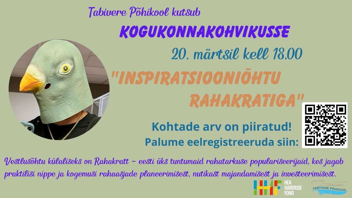 Kutse kogukonnakohvikusse -  Inspiratsiooni\u00f5htu Rahakratiga